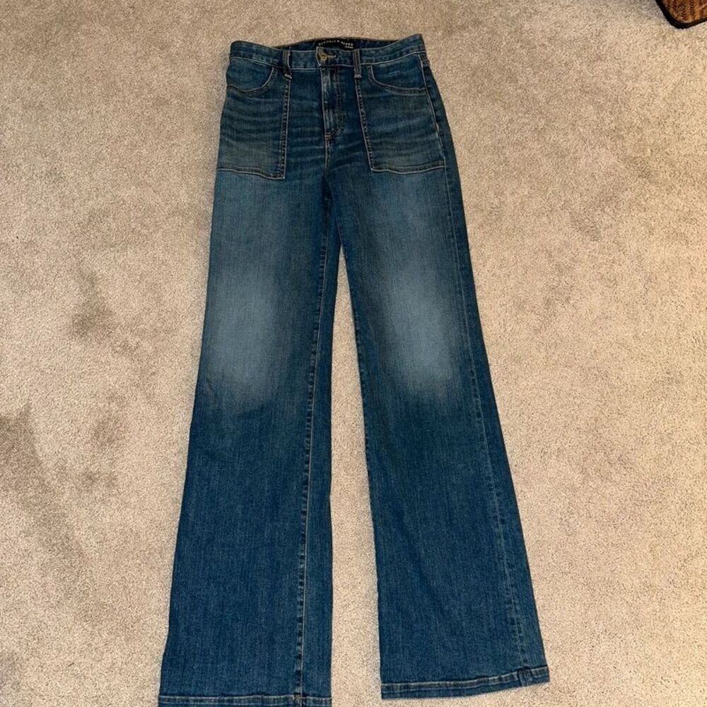 Veronica Beard Crosbie Wide Leg High Rise Jeans – Nantucket Rinse – Size 27